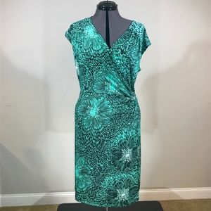 APT.9 Women's Green & Black Print Wrap Dress